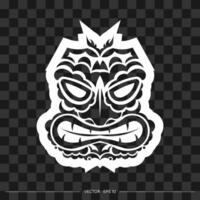 Maori pattern face. Samoan style mask. Polynesian print. Vector