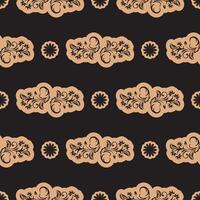 Seamless luxury pattern with flowers and monograms in Simple style. Good for covers, fabrics, postcards and printing. vector