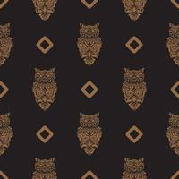 Seamless pattern with owls. Vector illustration.