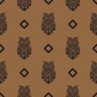 Seamless pattern with owls. Vector