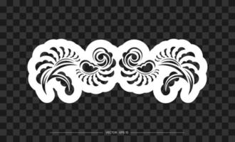 Monogram print pattern retro baroque style. Vector illustration