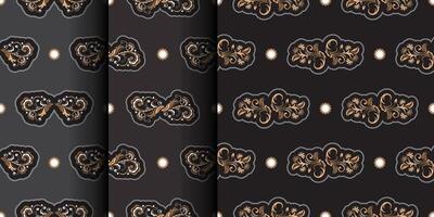 Set of Seamless presentable pattern with flowers and monograms in Simple style. Good for clothing and textiles. vector