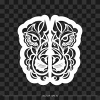 A tiger head in the style of tribal art vector