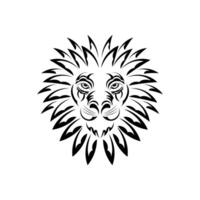 Polynesian style lion face. Vector illustration.