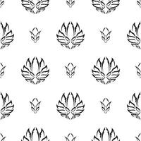 Seamless pattern with lotuses in simple style. Good for menus, postcards, books, wallpaper and fabric. vector