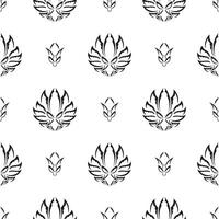 Seamless pattern with lotuses in simple style. Good for menus, postcards, books, wallpaper and fabric. Vector