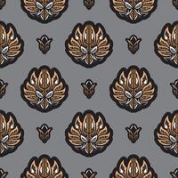 Seamless pattern with lotuses. Expensive and luxurious style. Good for menus, postcards, wallpaper and fabric. Vector illustration.