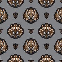 Seamless pattern with lotuses. Expensive and luxurious style. Good for menus, postcards, wallpaper and fabric. Vector illustration.