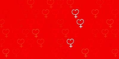 Light Green, Red vector texture with women rights symbols.