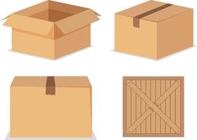 A set of box on white background vector