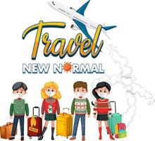 Travel new normal concept with passenger wearing mask vector