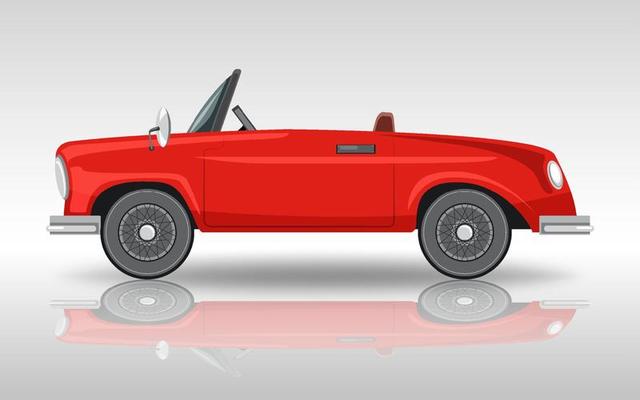 Classic car on white background