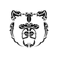 Bear face patterns. Maori style. Vector. vector