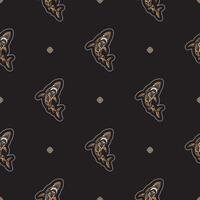 Seamless luxury pattern with sharks. Good for menus, postcards, books, murals and fabrics. Vector