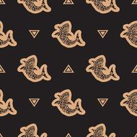 Seamless luxury dark pattern with sharks. Good for backgrounds, prints, apparel and textiles. Vector illustration.