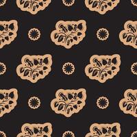 Seamless luxury pattern with flowers and monograms in Simple style. Good for backgrounds and prints. vector