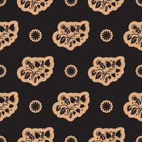 Seamless luxury pattern with flowers and monograms in Simple style. Good for backgrounds and prints. Vector