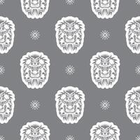 Seamless pattern with a lion's head in a simple style. Good for garments, textiles and prints. vector