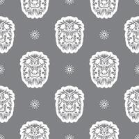 Seamless pattern with a lion's head in a simple style. Good for garments, textiles and prints. Vector