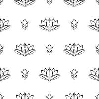 Seamless pattern with lotuses in simple style. Good for covers, fabrics, postcards and printing. illustration. vector