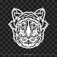 Tiger head pattern. For printing on T-shirts, cups and phone cases. Vector illustration.