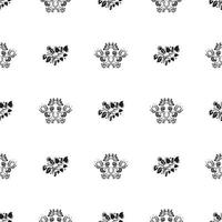 Seamless black and white pattern with flowers and monograms in Simple style. Good for menus, books, murals and fabrics. vector