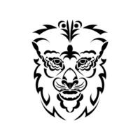 Beautiful face of the lion vector isolated on white. King of the forest. Zodiac sign leo. Symbol of strength and courage.