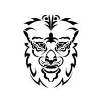 bello rostro del vector león aislado en blanco. rey del bosque. signo zodiacal leo. símbolo de fuerza y coraje.