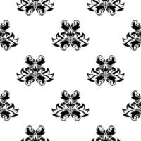 Seamless black and white pattern with monograms in the Baroque style. Good for backgrounds and prints. Vector