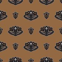 Seamless pattern with lotuses. Expensive and luxurious style. Good for covers, fabrics, postcards and printing. Vector illustration.