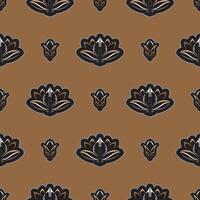 Seamless pattern with lotuses. Expensive and luxurious style. Good for covers, fabrics, postcards and printing. Vector illustration.