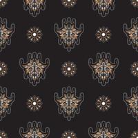 Dark lotus seamless pattern. Good for clothing and textiles. Vector illustration.