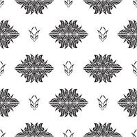 Black-white Seamless pattern with lotuses in Simple style. Good for covers, fabrics, postcards and printing. illustration. vector