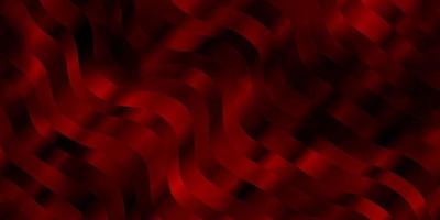 Dark Red vector background with curved lines.