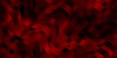 Dark Red vector background with curved lines.