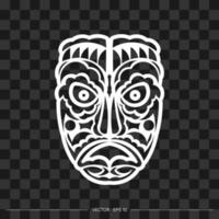 Tiki mask. Sample of Maori or Polynesia. Template for t-shirts. Vector illustration.