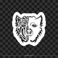Print Dog face patterns. Good for T-shirts. illustration. vector