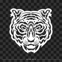 Polynesia tiger face. Suitable for prints, backgrounds, cards and textiles. illustration. vector