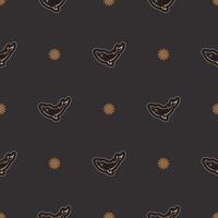 Seamless dark pattern with whales in simple style. Good for garments, textiles, backgrounds and prints. Vector illustration.