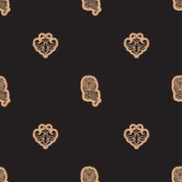 Seamless dark pattern with monograms in the Baroque style. Good for clothing and textiles. Vector illustration.