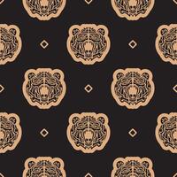 Seamless pattern with BEAR FACE in Simple style. Good for backgrounds and prints. vector