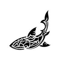 Shark tattoo in simple style. Isolated. Vector