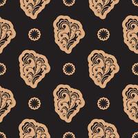 Seamless luxury pattern with flowers and monograms in Simple style. Good for backgrounds, prints, apparel and textiles. vector