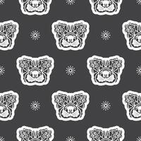 Seamless pattern with a lion's head in a simple style. Good wall wallpaper, postcards and printing. illustration. vector