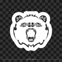 Print Face bear patterns. Good for T-shirts. Isolated. illustration. vector