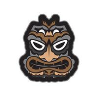 Maori pattern face. Samoan style mask. Polynesian print for T-shirts, cups, phone cases and more. Exclusive corporate identity. vector