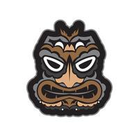 Maori pattern face. Samoan style mask. Polynesian print for T-shirts, cups, phone cases and more. Exclusive corporate identity. Vector