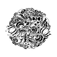 damask element. Isolated damask central illistration. vector