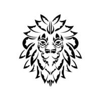 A lion head with tribal patterns on it vector