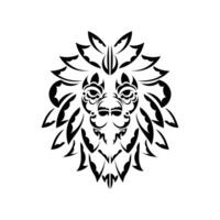 Polynesian style lion face. Vector